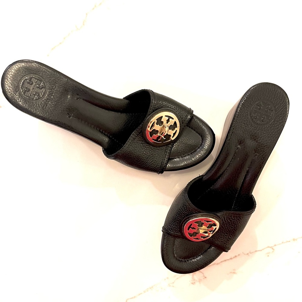 Black Tory Burch Patti wedge size 8.5